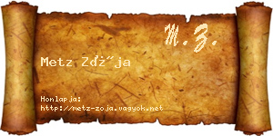 Metz Zója névjegykártya